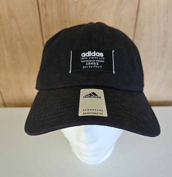 Adidas Men's Impulse Three Stripe Life Strapback Hat In Black OSFM - Picture 1 of 10